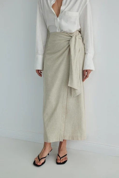 Noli Linen Wrap Skirt