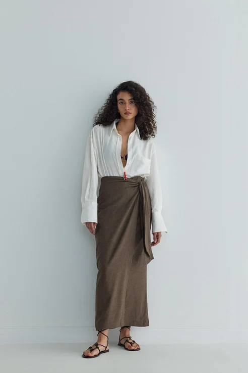 Noli Linen Wrap Skirt